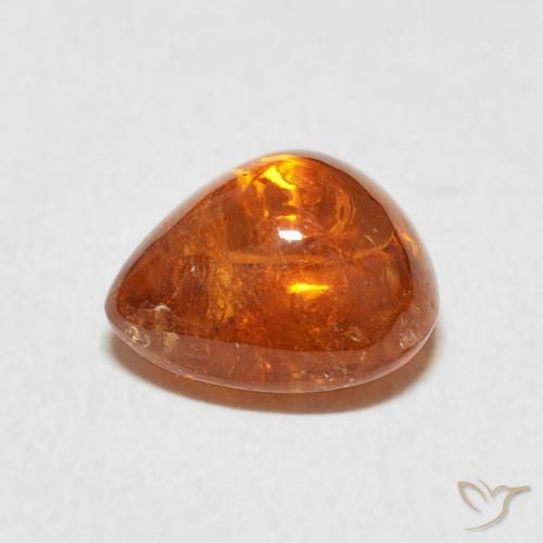 Hilo de espesartita Naranja oscuro natural de 3.88 ct, En forma de pera, Transparente