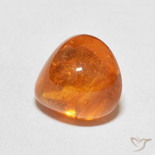 Hilo de espesartita Naranja oscuro natural de 6.45 ct, En forma de pera, Transparente