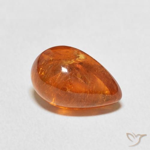 Hilo de espesartita Ámbar naranja natural de 4.10 ct, Ovalada, Transparente
