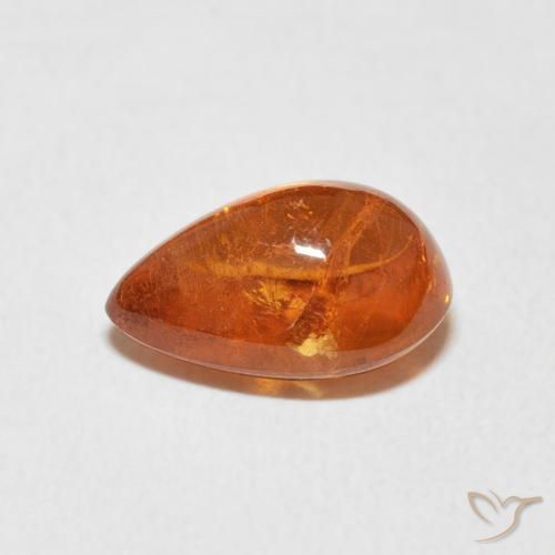Hilo de espesartita Ámbar naranja natural de 4.10 ct, Ovalada, Transparente