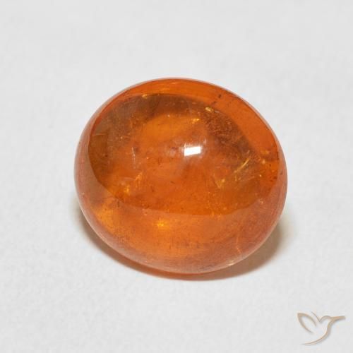 Hilo de espesartita Ámbar naranja natural de 5.54 ct, Ovalada, Transparente
