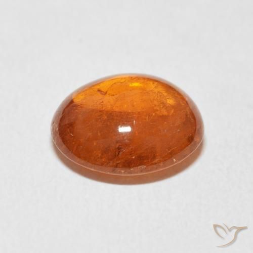 Hilo de espesartita Ámbar naranja natural de 5.54 ct, Ovalada, Transparente