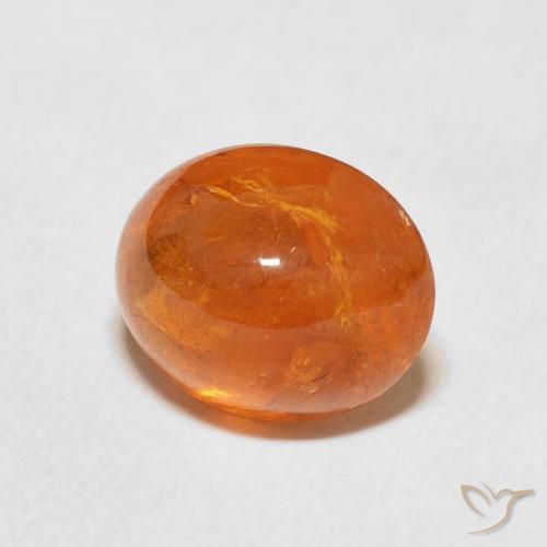 Hilo de espesartita Naranja medio natural de 5.28 ct, Ovalada, Transparente