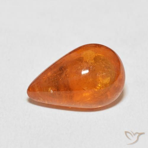 6.49ct Natural Naranja rojizo Hilo de espesartita, En forma de pera, Transparente