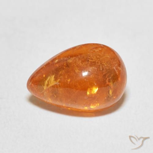 4.09ct Natural Ámbar naranja Hilo de espesartita, En forma de pera, Transparente, Photo A
