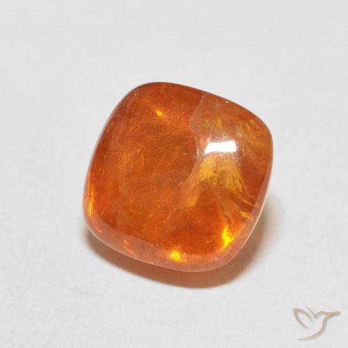 Hilo de espesartita Naranja medio natural de 6.01 ct, Forma Cojín, Transparente