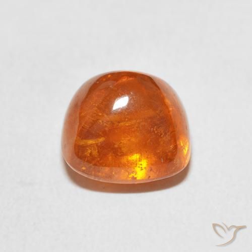 Hilo de espesartita Naranja medio natural de 6.01 ct, Forma Cojín, Transparente