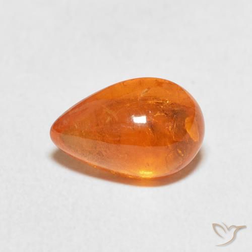 3.02ct Natural Ámbar naranja Hilo de espesartita, En forma de pera, Transparente