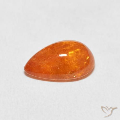 Hilo de espesartita Ámbar naranja natural de 3.02 ct, En forma de pera, Transparente