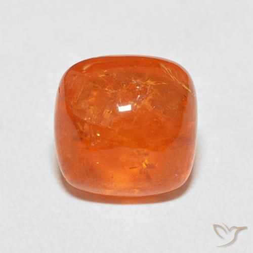 6.14ct Natural Naranja claro Hilo de espesartita, Forma Cojín, Transparente