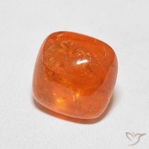 Hilo de espesartita Naranja claro natural de 6.14 ct, Forma Cojín, Transparente