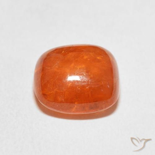 Hilo de espesartita Naranja claro natural de 6.14 ct, Forma Cojín, Transparente