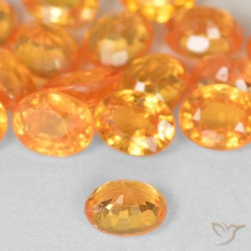 Granate espesartita naranja natural de 0,27 ct, corte óvalo, VS