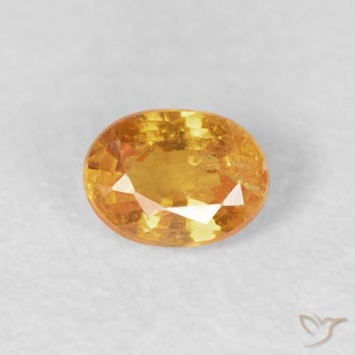 0.25ct Natural Dorado naranja Hilo de espesartita, Ovalada, VS-SI