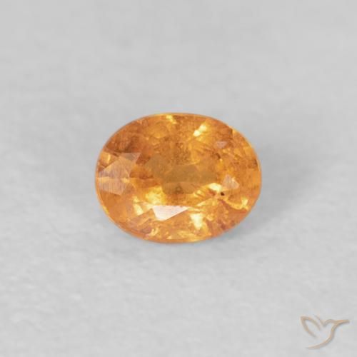 Hilo de espesartita Naranja miel natural de 0.25 ct, Ovalada, VS