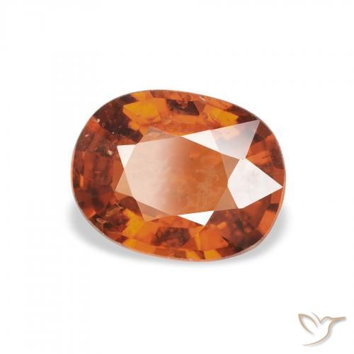 Hilo de espesartita Medium Dark-Orange natural de 1.44 ct, Ovalada, VS-SI