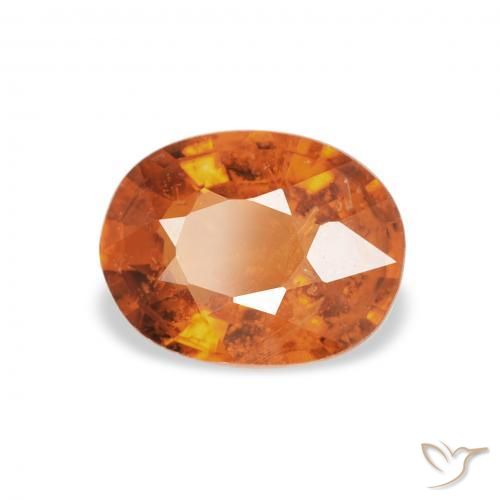 Hilo de espesartita Medium Dark-Orange natural de 1.04 ct, Ovalada, VS-SI