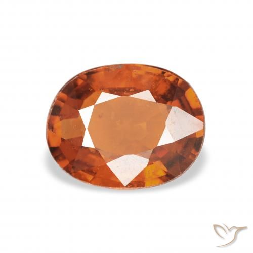 1.25ct Natural Naranja oscuro Hilo de espesartita, Ovalada, VS