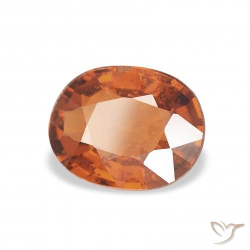 Hilo de espesartita Naranja oscuro natural de 1.25 ct, Ovalada, VS