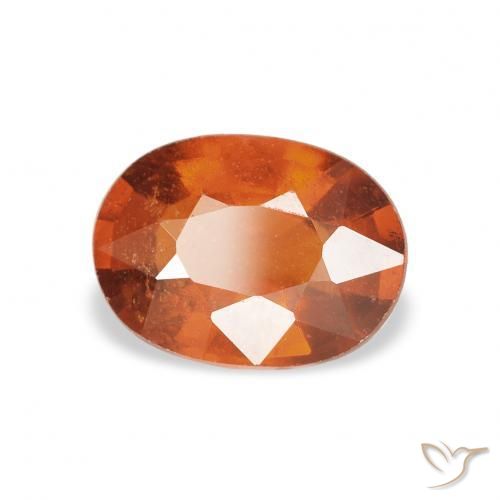 Hilo de espesartita Naranja oscuro natural de 0.92 ct, Ovalada, VS