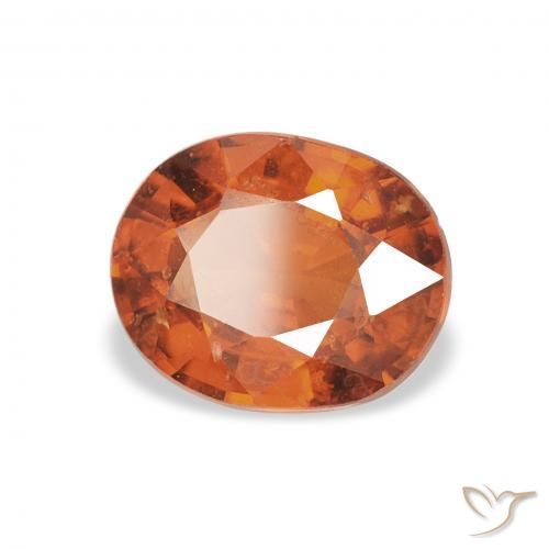 Hilo de espesartita Medium Dark-Orange natural de 1.28 ct, Ovalada, VS-SI