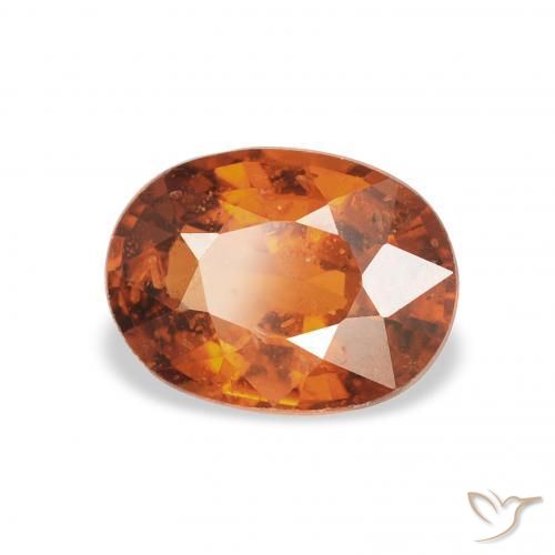Hilo de espesartita Naranja oscuro natural de 1.32 ct, Ovalada, VS-SI