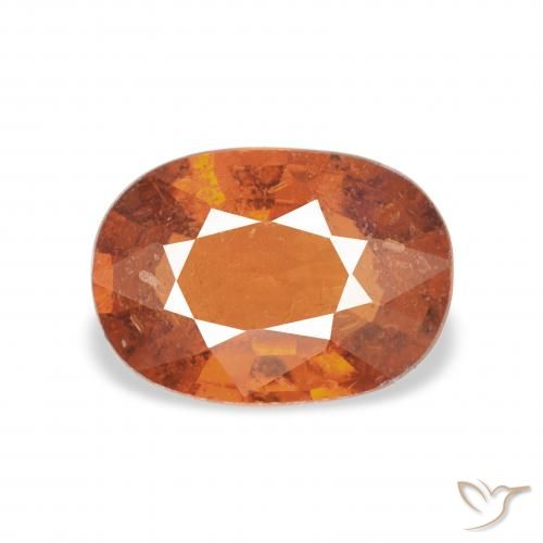 1.34ct Natural Medium Dark-Orange Hilo de espesartita, Ovalada, VS-SI