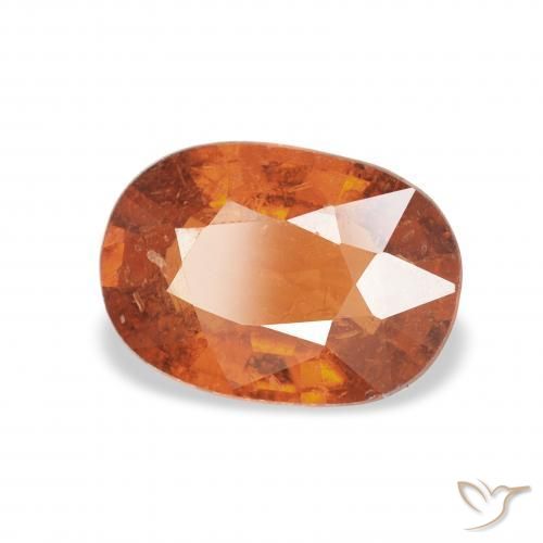 Hilo de espesartita Medium Dark-Orange natural de 1.34 ct, Ovalada, VS-SI