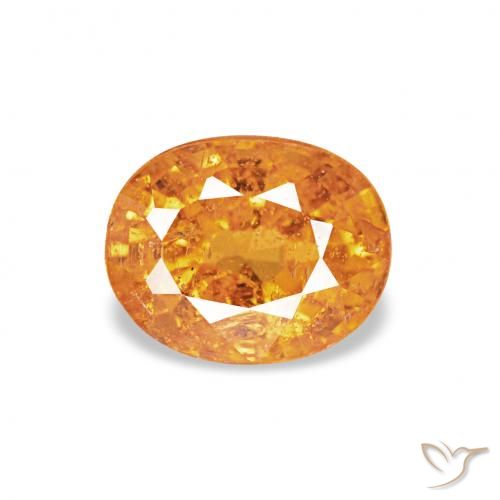 0.65ct Naranja medio Hilo de espesartita, Ovalada, VS-SI