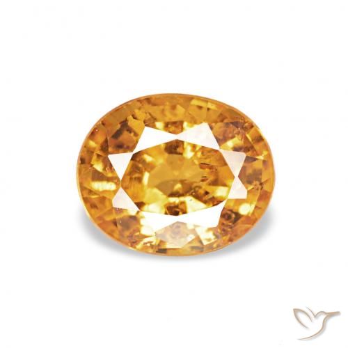 0.56ct Dorado naranja Hilo de espesartita, Ovalada, VS-SI