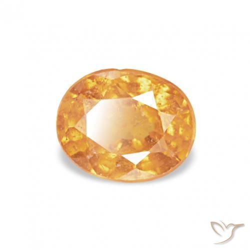 Hilo de espesartita Dorado naranja natural de 0.60 ct, Ovalada, VS-SI