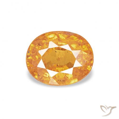 0.61ct Dorado naranja Hilo de espesartita, Ovalada, VS-SI