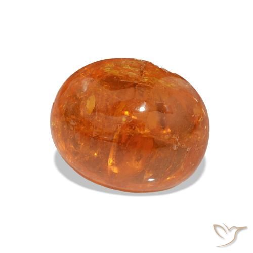 Hilo de espesartita Naranja cálido natural de 4.80 ct, Corte Óvalo, Transparente