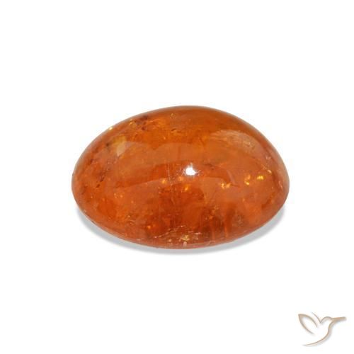 Hilo de espesartita Naranja cálido natural de 4.80 ct, Corte Óvalo, Transparente