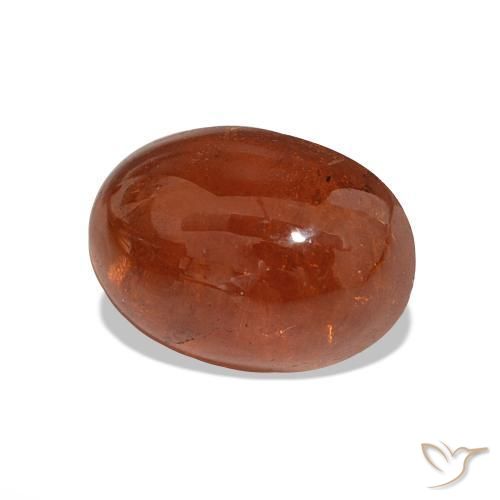 Hilo de espesartita Ámbar naranja natural de 6.28 ct, Corte Óvalo, Translúcido
