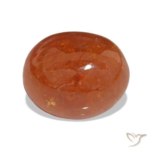 Hilo de espesartita Naranja oscuro natural de 23.05 ct, Corte Óvalo, Translúcido