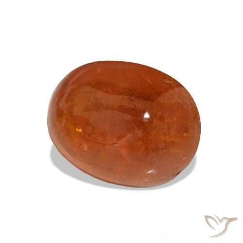 Hilo de espesartita Naranja medio natural de 3.84 ct, Corte Óvalo, Translúcido