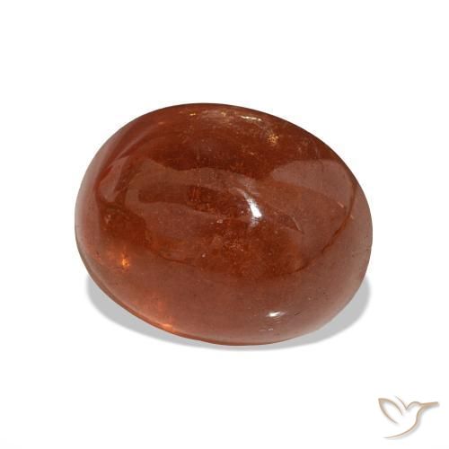 Hilo de espesartita Rojo naranja oscuro natural de 7.77 ct, Corte Óvalo, Translúcido