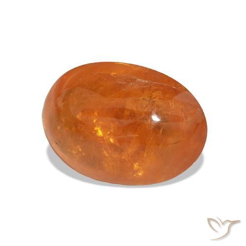 Hilo de espesartita Naranja oscuro natural de 4.98 ct, Corte Óvalo, Transparente