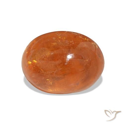 Granate espesartita naranja natural de 4,40 ct, corte óvalo, transparente