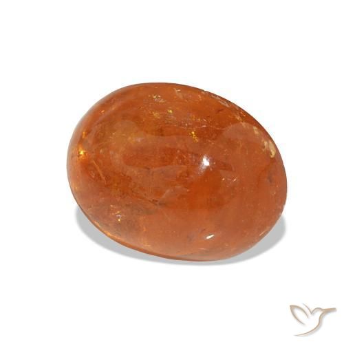 Granate espesartita naranja natural de 4,40 ct, corte óvalo, transparente