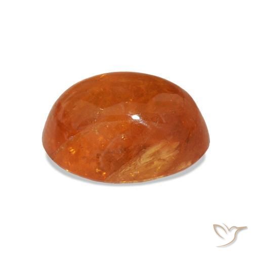 Granate espesartita naranja natural de 4,40 ct, corte óvalo, transparente