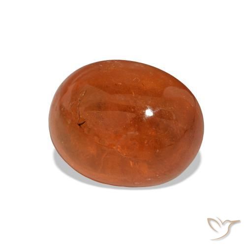 Hilo de espesartita Naranja medio natural de 3.88 ct, Corte Óvalo, Transparente