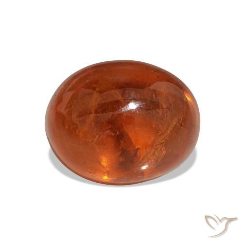 Hilo de espesartita Naranja medio natural de 4.81 ct, Corte Óvalo, Transparente