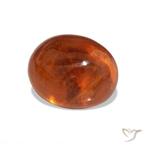 Hilo de espesartita Naranja medio natural de 4.81 ct, Corte Óvalo, Transparente