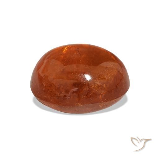 Hilo de espesartita Naranja medio natural de 4.81 ct, Corte Óvalo, Transparente