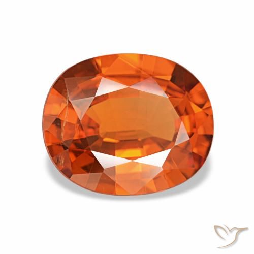 Granate espesartita naranja de 2,13 ct, ovalado, VS