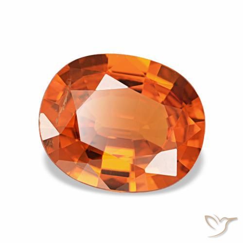 Granate espesartita naranja natural de 2,13 ct, corte óvalo, VS