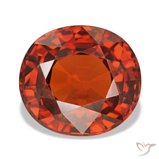 Granate espesartita rojo natural de 4,35 ct, corte óvalo, VVS-VS