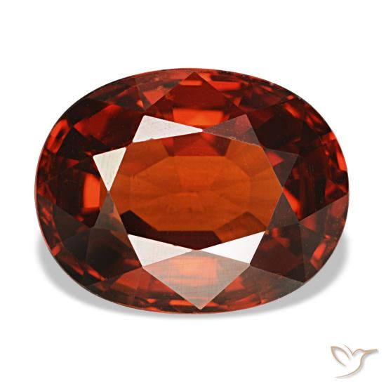 Granate espesartita rojo natural de 4,66 ct, corte óvalo, VS